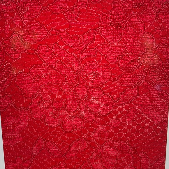 NBD All Me dress in red fitted lace with flattering sweatheart bodice. - Picture 4 of 5